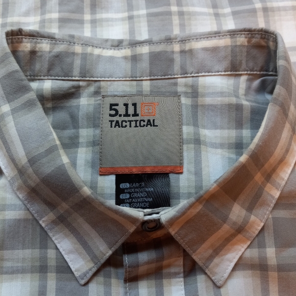 5.11 Tactical Short Sleeve Plaid Snap Up Men's Shirt Size L - Picture 3 of 11